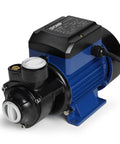 Heavy Duty 1/2Hp Cast Iron Water Transfer Pump features blue casing and black motor for garden irrigation and pond refilling.