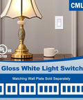 Room scene featuring 50 Pack Decorator Wall Light Switch Single Pole 15A 120 277 Volt White Durable Polycarbonate Rocker on wall.