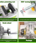 3 Inch Cross Slide Vise for Milling and Drilling Machines with aluminum body, rubber mats, turning handle, and scale wheel