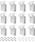 12 Pack White Wire Shelf End Brackets For 1/2 Inch Shelves, Plastic Closet Shelf Supports, Easy Install, Durable Resin Brackets For Home, Garage, Laundry Room Organization And Sturdy Storage, with screws and anchors