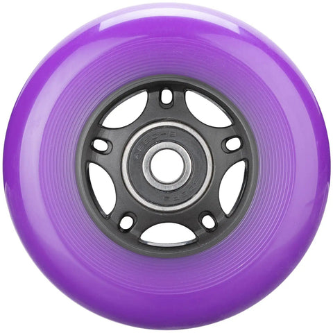 Pro Grade Inline Skate Wheels With ABEC-9 Bearings And Floating Spacers For Roller Hockey Skates, Purple 4-Pack
