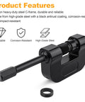 Heavy Duty Brake Anchor Pin Press For Semi Trucks And Class 6 8 Maintenance Quick Pin And Bushing Removal From S Cam Q Brakes Without Hammering Wide Compatibility With Kenworth Peterbilt Freightliner Mack Volvo And More 16002 close-up view of 10-ton steel C-frame with hex drive