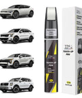 Glacial White Pearl GWP Touch Up Kit For KIA Cars, 2 In 1 Scratch Remover with pen tip and brush alongside KIA car models