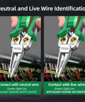 8 In 1 Wire Stripper Pliers Multi Function Electrician Tool demonstrating neutral and live wire identification in circuit repair.