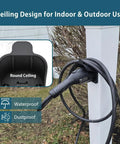 Heavy Duty J1772 EV Charger Holder Wall Mount Electric Vehicle Cable Organizer displayed on a wall, designed for indoor and outdoor use.