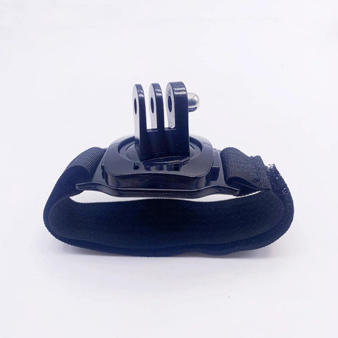 Close-up of black 2 Pack 360 Degree Rotating Action Camera Wrist Strap Mount for Surfing, showing sturdy attachment clip.