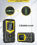 165ft Laser Distance Meter With Dual Bubble Levels And Black LCD Display Pythagorean Mode For Quick Distance Area And Volume Measurements A Handy DIYer And Pro Friendly Measuring Tool. Black and yellow handheld laser distance meter with dual bubble levels.