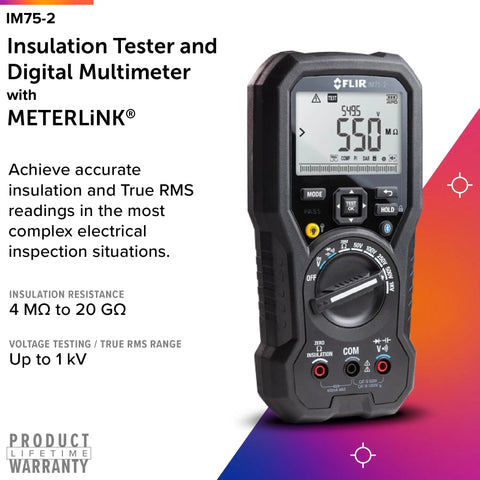 Insulation Tester And Digital Multimeter For Up To 1kV, Insulation Resistance From 4MOhm To 20GOhm, VFD Mode Delivers Clean Voltage.
