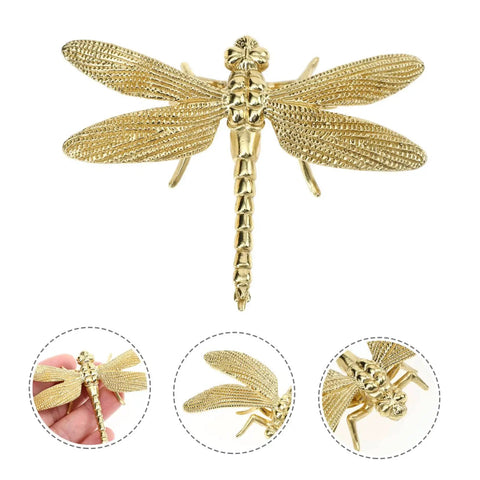 Dragonfly Cabinet Knob Set for Dresser Drawers and Cabinet Doors Vintage Gold Antique Brass Copper Finish Dragonfly Handles