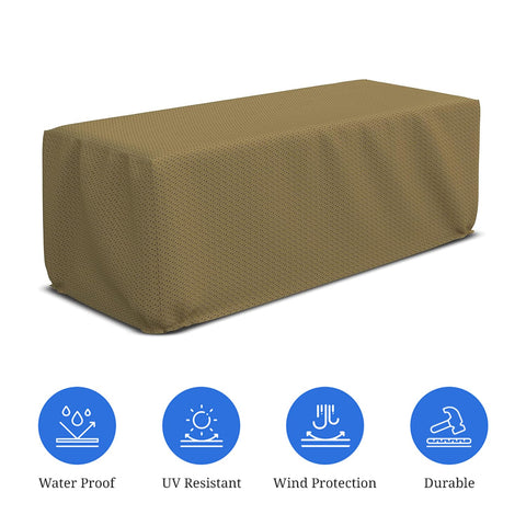 Rectangular Fire Pit Cover With Elastic Hem, 160 GSM Duro Pro Breathable Nonwoven Fabric, Waterproof And Weatherproof, UV Resistant, Heavy Duty Patio Lawn Garden Cover 38 By 28 By 17 Inches Brown