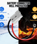 2 Pack 50 Amp Battery Quick Disconnect Switches With 7Awg Tinned Copper Cables For Marine Boat Rv Camper Waterproof Plug And Play Heavy Duty Power Cable Kit with moisture-proof and flame-resistant features.