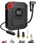 Portable Tire Inflator Air Compressor With 150 PSI Fast Inflation No Battery Needed 12V DC Car Adapter and accessories