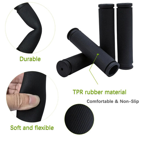 2 Pairs Soft Anti Slip Bike Handlebar Grips For MTB BMX Universal Fit 130Mm Length 22Mm Diameter Comfortable Rubber TPR Grips
