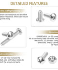 58 Piece Stainless Steel 1/4-20 Phillips Pan Head Machine Screws And Matching Hex Nuts Set With 1/2 Inch, 3/4 Inch, 1 Inch, 1-1/4 Inch, 1-1/2 Inch Lengths Fully Threaded 304 Grade For DIY Projects And Home Repairs product details