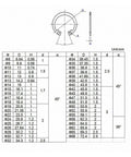 Heavy Duty M8 To M72 Internal Circlips 65Mn Steel dimensions chart with specifications for retaining rings sizes