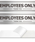 Two Pack Employees Only Door Sign For Office And Business Durable Aluminum Metal Sign With Strong Self Adhesive Weatherproof
