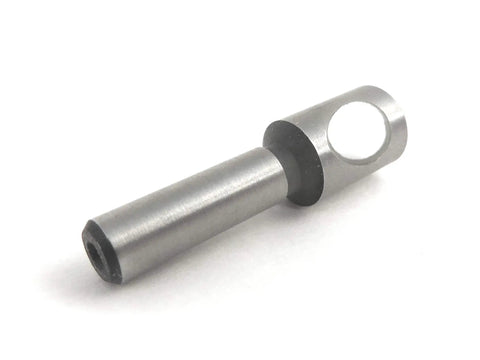 Close-up of a metal piece from Single Flute Countersink Chamfer Tool Set 82 Degree 4 Piece With Wooden Box Ultra Smooth Countersunk Holes Fast Cutting