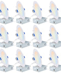 12 Pack 6 Inch Ultra Thin LED Recessed Ceiling Lights With Junction Box 5 CCT Dimmable Switchable 2700K 3000K 3500K 4000K 5000K 14W Equal 100W 1200 Lumens Easy Install Can Killer Recessed Downlights ETL Listed shown.