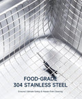 Close-up of food-grade 304 stainless steel basin inside Pro Grade 6.5L Ultrasonic Cleaner With Knob 1.7 Gallon 40kHz Digital Heated Cavitation Cleaner
