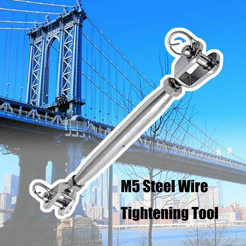 M5 Steel wire tightening tool with 5Pcs Marine Grade Stainless Steel Jaw And Jaw Turnbuckles For Cable Tension In Rigging Systems