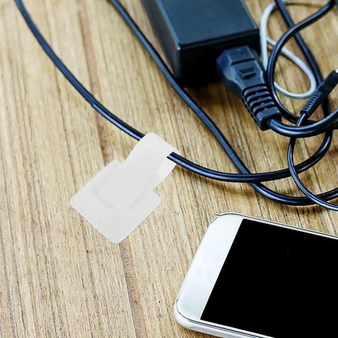 Self Adhesive Cable Straps Keep Your Desk Clean And Tangle Free Bundle Wires Fast With Reusable Hook And Loop Design on black wires