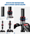 Step by step instructions on inverting center column of Top Tier Carbon Fiber Camera Tripod And Monopod Travel Stand.