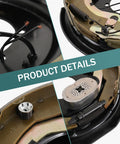 12x2 inch electric trailer brake assembly showing brake shoes, wiring, and mounting hardware (Amazon brand).