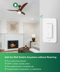 Wireless Light Switch And Receiver Kit With 200ft RF Range Remote Control For Ceiling Lights Fans And Lamps No Rewiring Needed