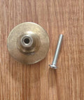 Back view of Antique Brass Rose Flower Cabinet Knobs with screw, for Dresser Vanity Nightstand Cupboard Wardrobe.