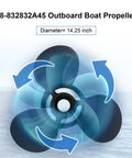 Outboard Boat Propeller 14 1/4 X 21 Pitch Replacement For Mercury Engines 135-300HP Right Hand Rotation 15 Spline 3 Blade Black