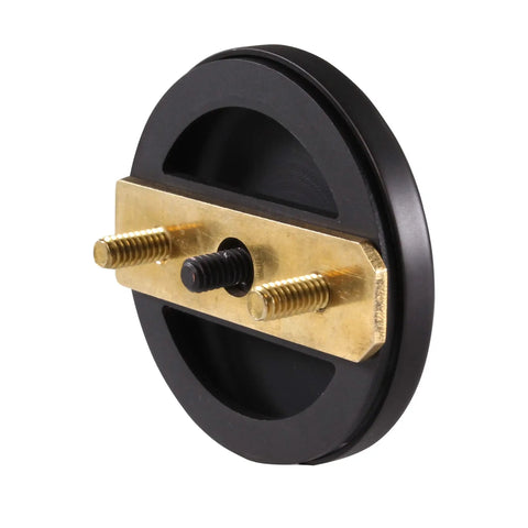 Dope Matte Black Tip Toe Bathtub Drain Stopper With Mushroom Overflow Faceplate One Half Inch Coarse Thread For Hella Smooth Step Control And Tight Fit Badass Zinc Hardware 50 Pack side view showing brass fittings and rubber seal.