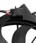 Close-up of Heavy Duty Engine Radiator Dual Cooling Fan Assembly For Volkswagen Beetle Golf Jetta Passat Rabbit 2005 To 2013 with wiring.