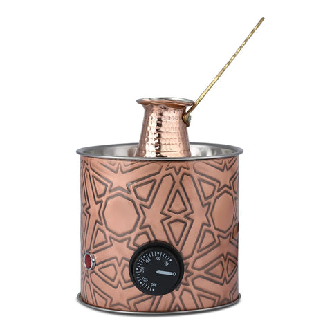 Turkish Copper Hot Sand Coffee Maker With Electric Heater 110V-220V Small Coffee Pot Included Gift Ready Turkish Coffee Set