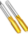 Two Piece M10 X 1.5 Thread Taps Set HSS Right Hand M2 Steel Taper And Bottom Milling Tap With Titanium Plate Finish Hardened