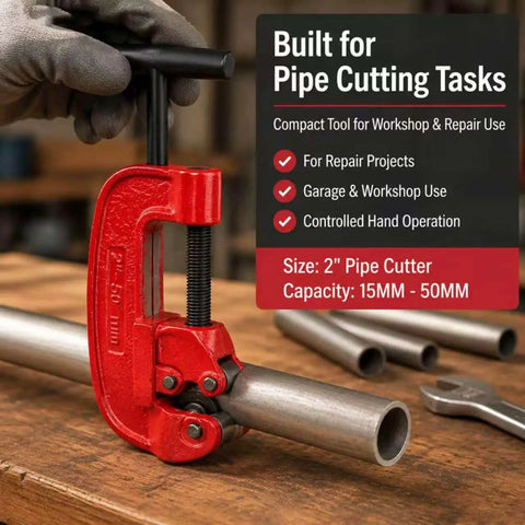 Versatile Pipe Cutter For One Eighth To Two Inch Tubing, Portable Tube Cutting Tool For Plumbing And DIY Projects, Handy, Compact, Lightweight And Easy To Use, Delivers Clean Cuts on 2 in steel tube