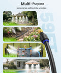Outdoor Misting System Kit With Water Filter, 59 Ft Misting Line And 17 Premium Nozzles used on patio, garden, trampoline, umbrella