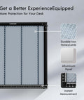 Longer Honeycomb Laser Bed kit with iron honeycomb surface, aluminum panel, and bottom ruler, 15.7 x 15.7 in.
