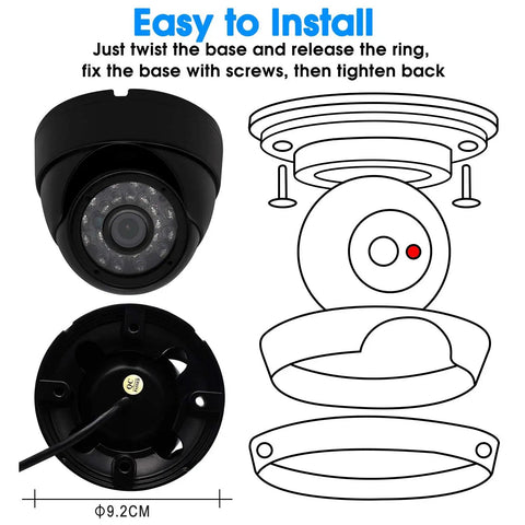 Installation diagram of Outdoor USB Camera 1080P Full HD Waterproof Night Vision With Infrared LEDs For Home Surveillance System