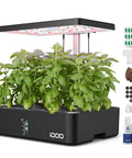 Indoor Hydroponics Grow Kit With 12 Pods, LED Grow Light And Built In Fan, Auto Timer, Adjustable Height Up To 11.3 Inches