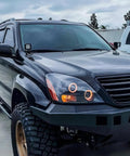 Heavy Duty Steel A Pillar Ditch Light Mounting Bracket For Lexus GX470 2003 2009 under hood front windshield area view