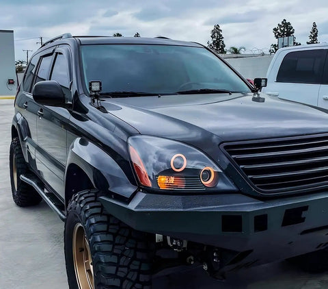 Heavy Duty Steel A Pillar Ditch Light Mounting Bracket For Lexus GX470 2003 2009 under hood front windshield area view