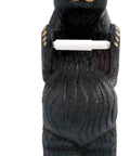 Little Johnny Bear Toilet Paper Holder From Bearfoots Collection By Jeff Fleming Midnight Black Resin Stone Decor, front view