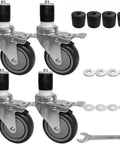 No Sweat Heavy Duty 4 Inch Expanding Caster Wheels With Dual Brake Set Of 4 built different furniture movers for pipe legs up to 300 lbs per wheel adjustable stem.