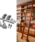 Adjustable Extendable Sliding Barn Door Track Kit With Zero Hassle Mounting And Totally Smooth Ride Floor Guide Wheels, includes rails and hardware.