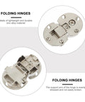 2 Pack Zinc Alloy Folding Table Hinges Heavy Duty With Noise Reduction Self Supporting Concealed Hinges for Cabinets