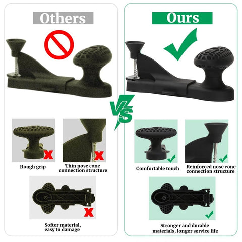 Comparison of hidden fastener installation tools for Trex hidden fasteners and composite decking showcasing improved grip and durability.