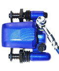 Rear And Front Hydraulic Brake Assembly Kit Bolt On With Caliper Master Cylinder Disc Rotor And Brake Pads For Go Kart Golf Cart ATV Blue Fits 50cc To 200cc Quad Bikes Durable Replacement Parts For Go Kart And ATV With Superior Stopping Power close-up of blue caliper component