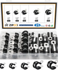 Stainless Steel Cable Clamps Kit 25 Pack With Rubber Cushioned Pipe Clips For Wires And Hoses Includes five sizes in a case