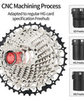 CNC machined Ultra Light 10 11 12 13 Speed Bike Cassette 11 To 52T For Mountain Road XC DH AM, fits Shimano HG Freehub