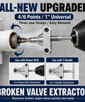 Grab This Heavy Duty Broken Pipe Extractor Set To Fix Rusty Stripped Boltss And Damaged Threads On Half Inch Or Full Inch Pipes With Ease Using A Hex Shank Drill For Your Next Fix It Today Plumbing Project. Broken valve extractor, 1" universal, alloy steel, for pipe repair